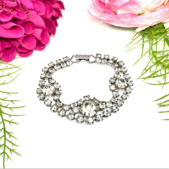 Vintage Jewelry - VINTAGE⚜️LA REL Luxe Crystal Link Tennis Bracelet